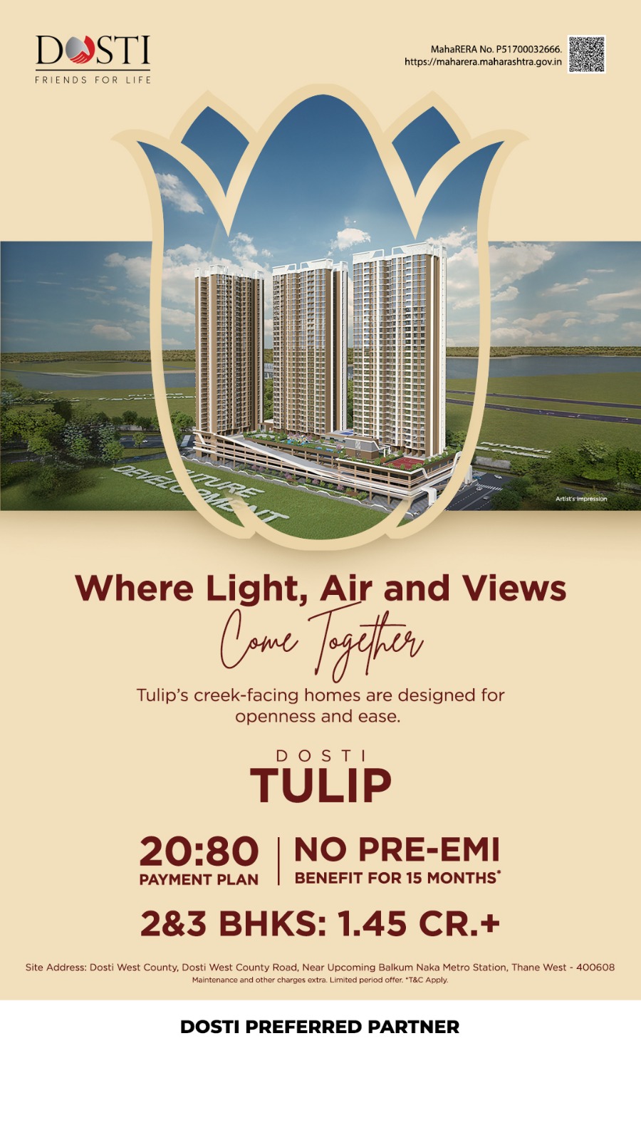 Luxury residential apartments in Thane — Dosti West County
